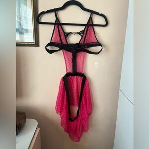 Gworld Intimates pink hearts lingerie dress